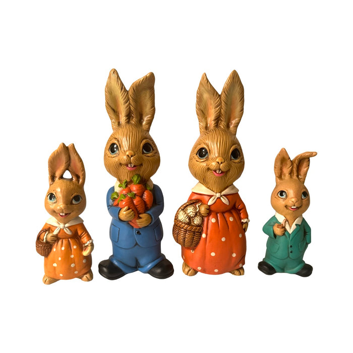 Vintage Department Store Easter Bunny Family Figures (Set of 4)