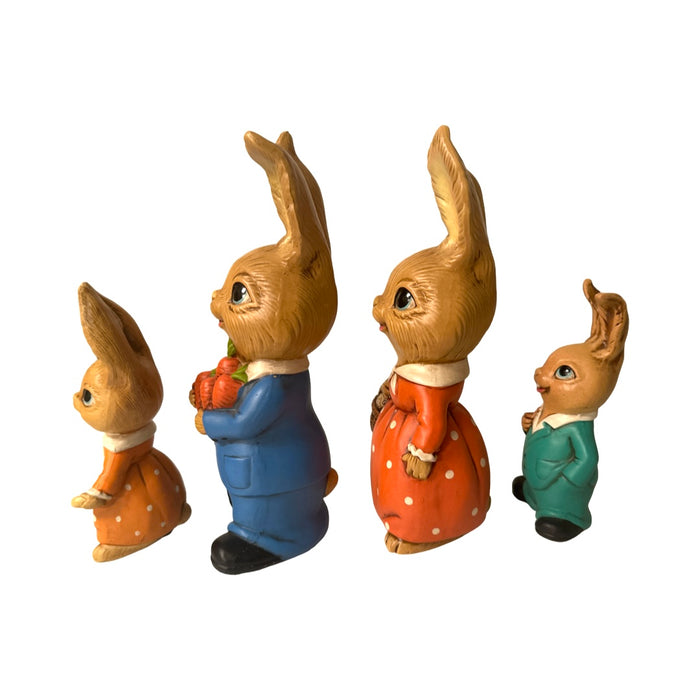 Vintage Department Store Easter Bunny Family Figures (Set of 4)
