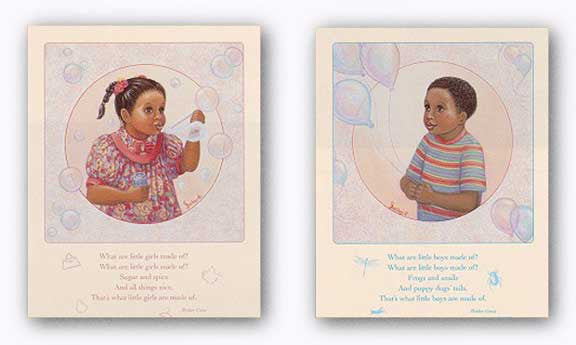 What Little Boys are Made Of-What Little Girls are Made Of Set by Gretchen Barker