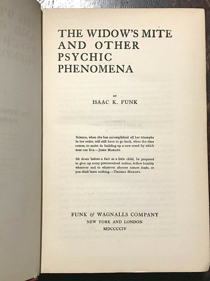 WIDOW'S MITE AND OTHER PSYCHIC PHENOMENA - 1st 1904, PSYCHIC GHOSTS SPIRITUALISM
