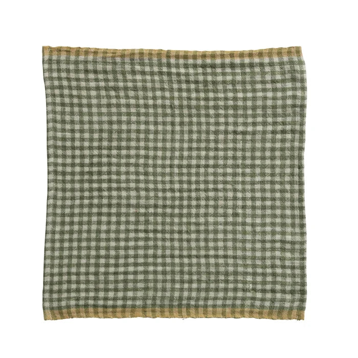 Woven Linen Gingham Napkin Set
