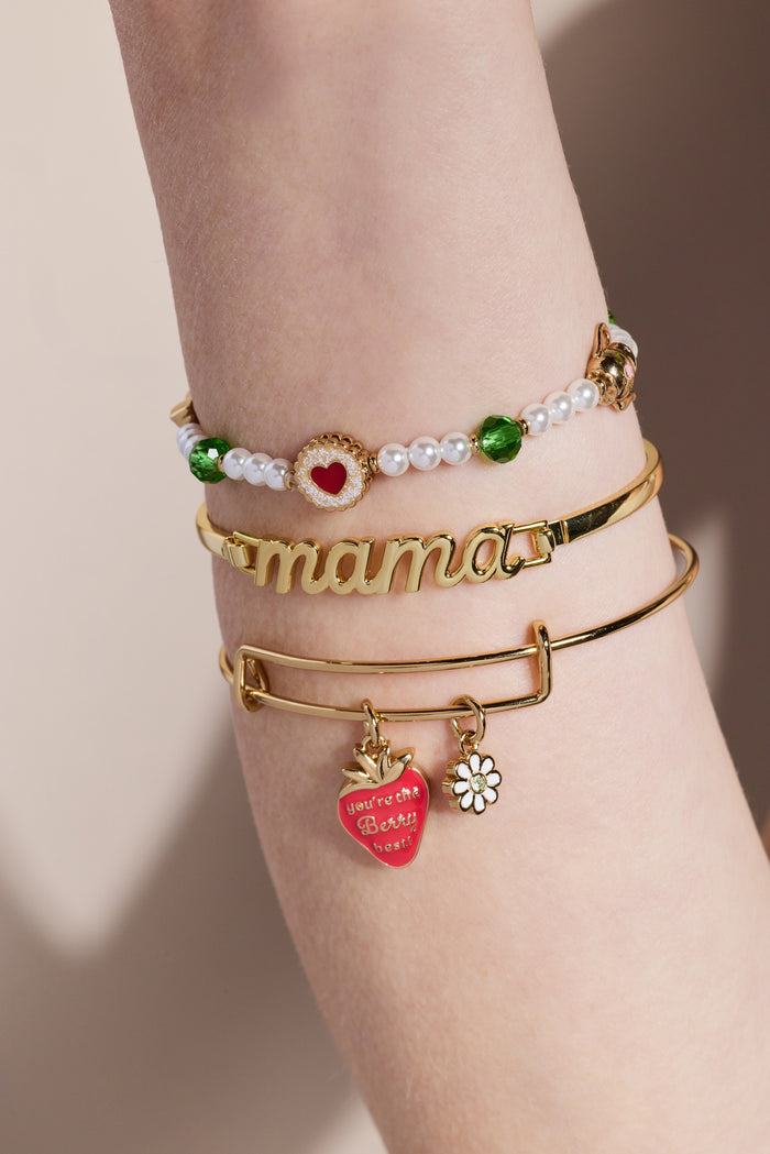 'You're The Berry Best' Strawberry Charm Bangle